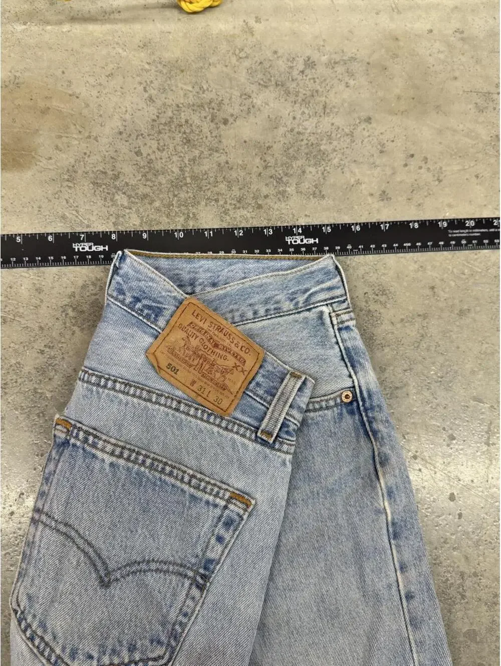 vintage levis 501 faded blue made in usa straight leg jeans size 31 x 30